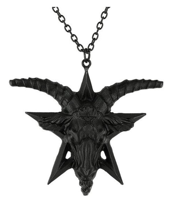 Schwarze Gothic Baphomet Halskette Kostümzubehör