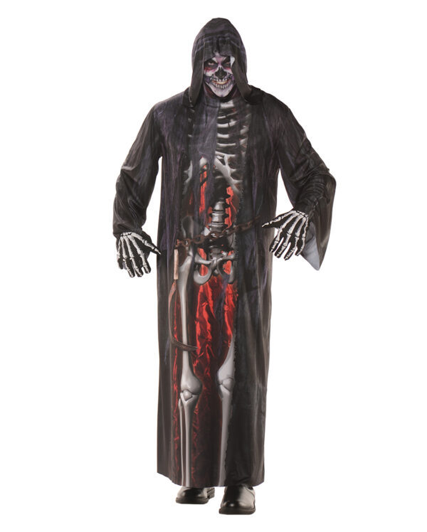 Grim Reaper Robe mit Fotodruck  Sensenmann Kostüm One Size