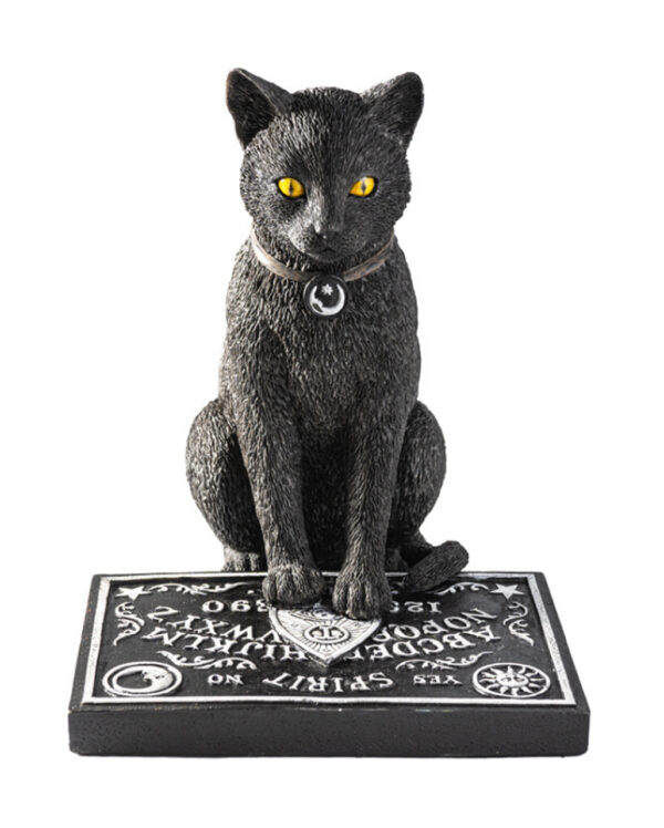 Schwarze Katze mit Ouija Brett als Halloween Deko