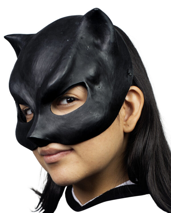 Catwoman Latex Halbmaske für Halloween & Fasching