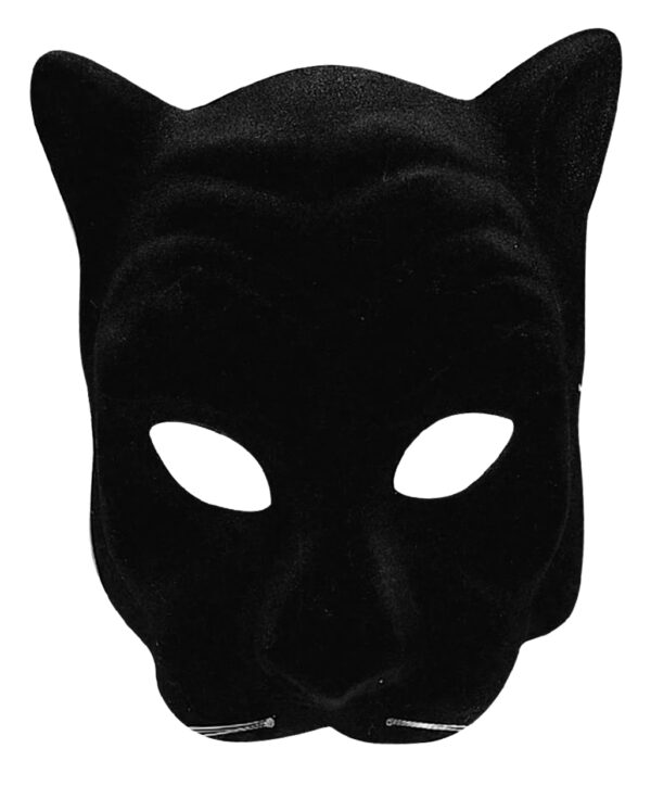 Schwarzer Panther Gesichtsmaske für Fasching