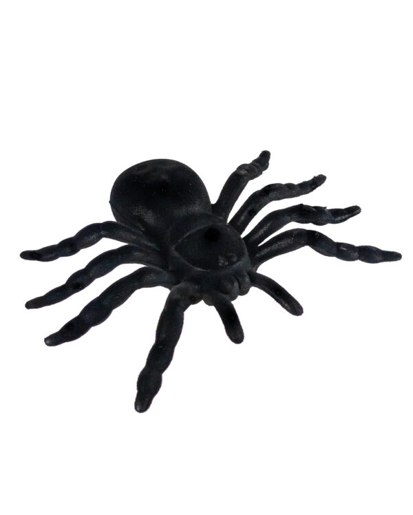 Schwarze Riesenspinne 16cm als Halloween Deko