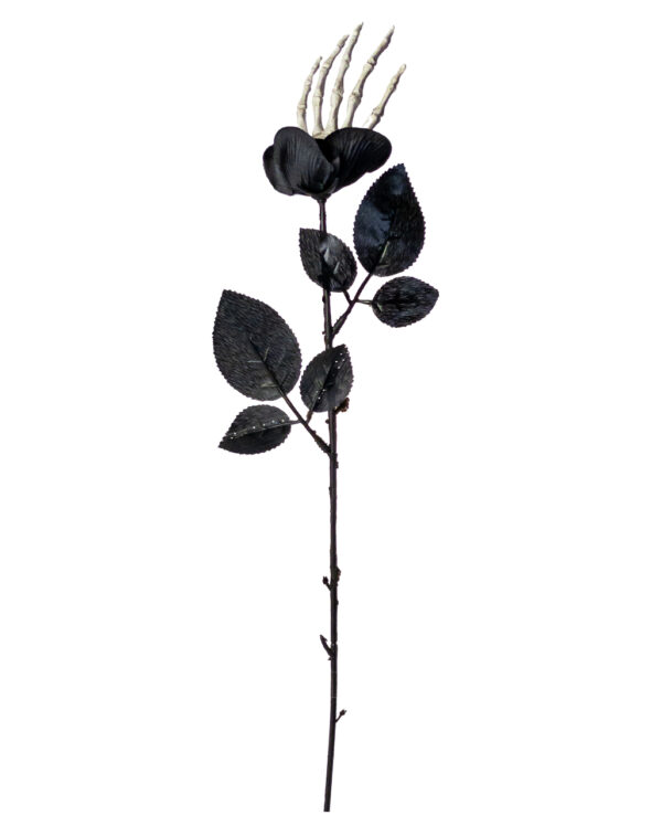 Schwarze Rose mit Skeletthand Kostümzubehör