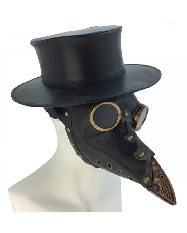 Schwarze Steampunk Pest Doktor Maske ★