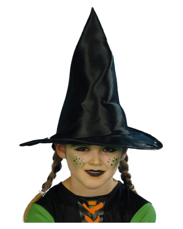 Schwarzer Hexenhut für Kinder für Halloween & Fasching