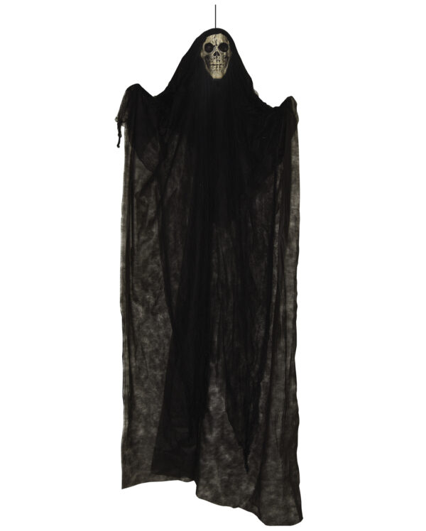 Schwarzer Totenkopf Geist im Fetzenkleid 210cm für