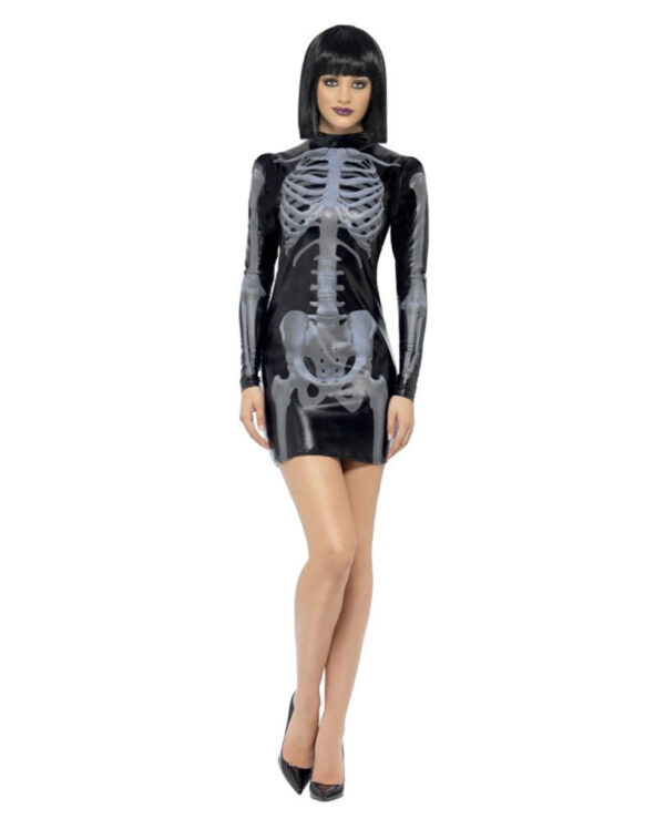 Sexy Skelett Kleid für Halloween L