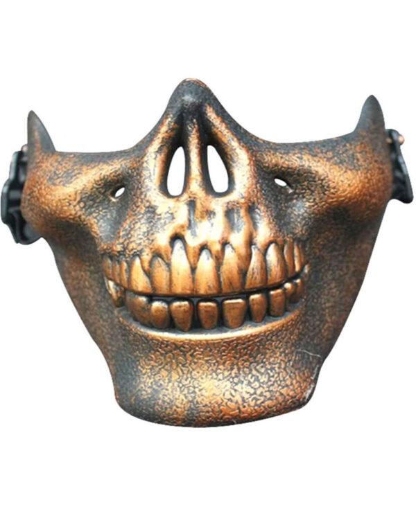 Bronzene Totenkopf Halbmaske  Halloween Maske