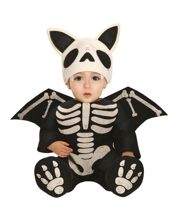 Skelett Fledermaus Babykostüm mit Flügeln für Halloween 12-24 Monate