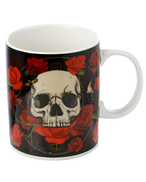 Skulls & Roses Totenkopf Tasse 9,5cm für Gothic Fans