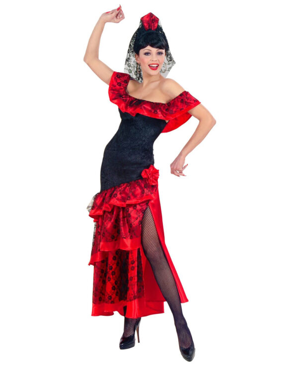 Spanische Tänzerin Kostüm  Flamenco Kostüm für Fasching L