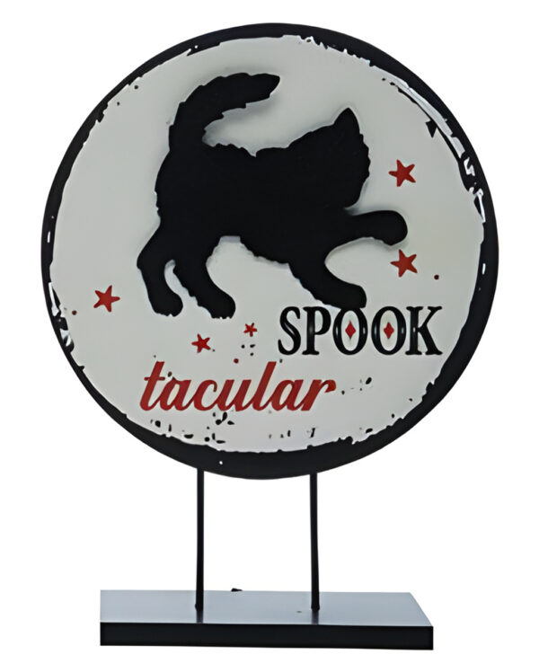 Spooktacular Katze Dekoschild Aufsteller 31cm aus Holz