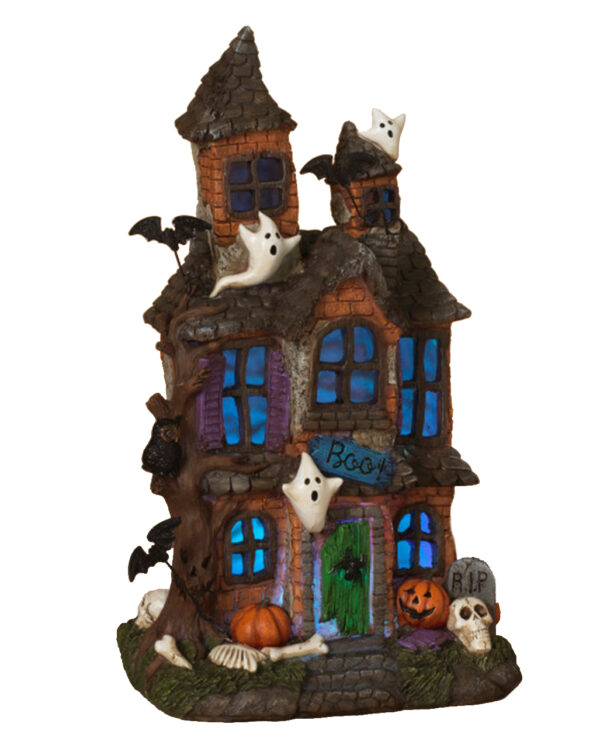 Spooky Geisterhaus mit LED 39cm ★ Halloween Deko