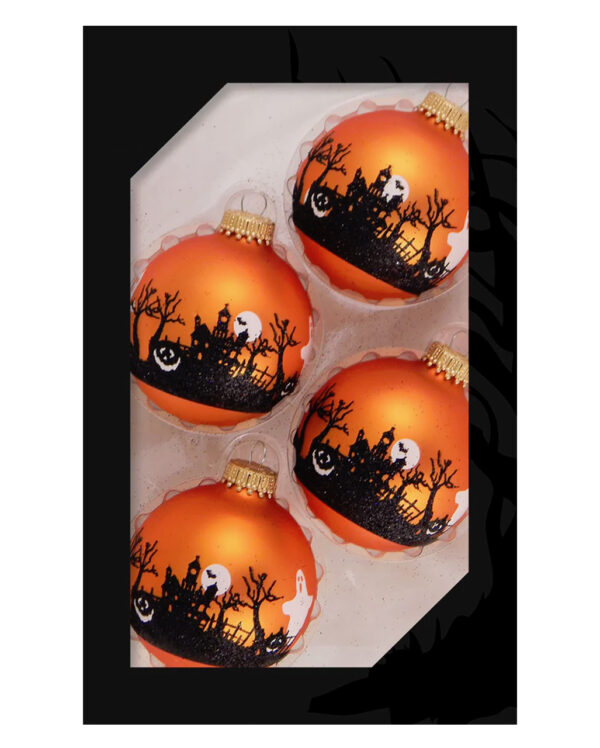 Spooky Graveyard Halloween Weihnachtskugeln Ø6,5cm 4 Stück ★