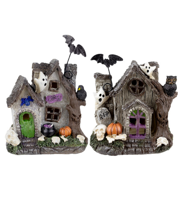 Spooky Haunted House mit LED 17cm für Halloween