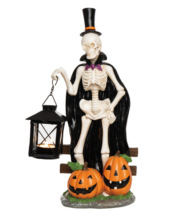 Spooky Teelichthalter Skelett mit Laterne 37cm ★ kaufen