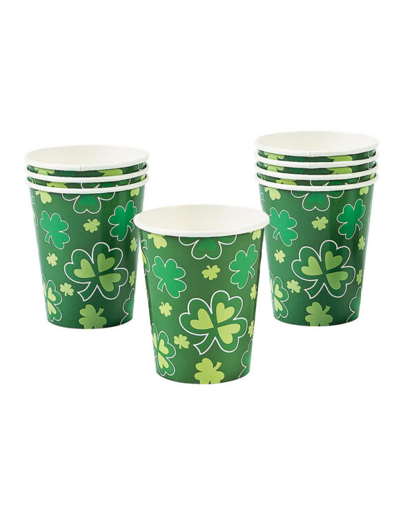 St. Patrick's Day Kleeblatt Trinkbecher 8 St. Partygeschirr