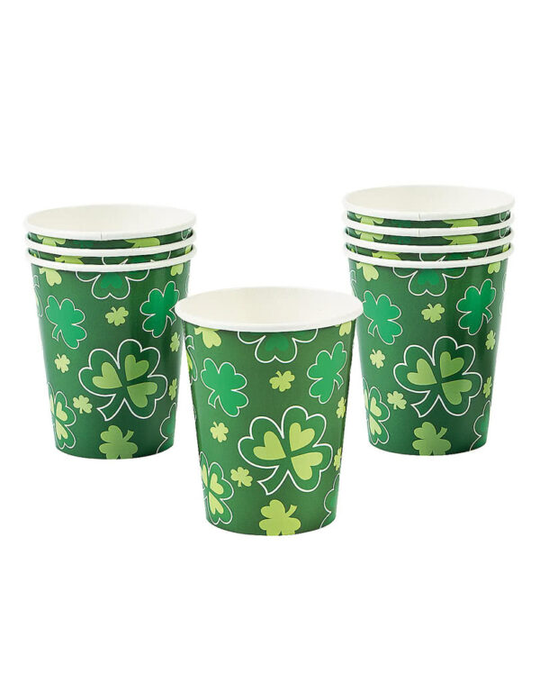 St. Patrick's Day Pappbecher 8 St. Partygeschirr