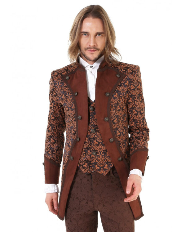 Steampunk Aristokrat Herren Mantel Braun ➤ Steampunk Fashion XXXL