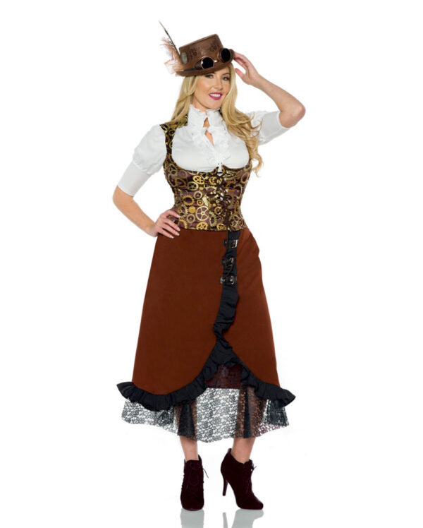 Steampunk Miederweste mit Zahnrad Motiv JETZT kaufen One Size