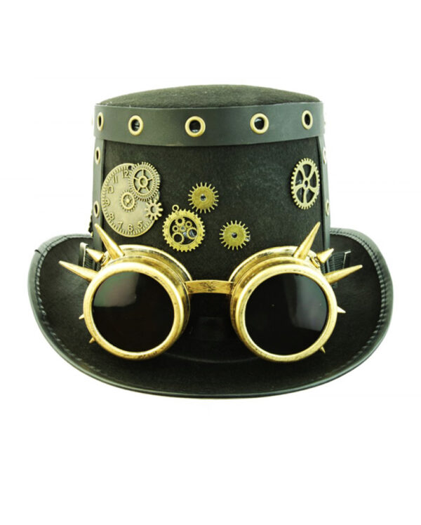 Steampunk Zylinder mit Fliegerbrille für Halloween ✓