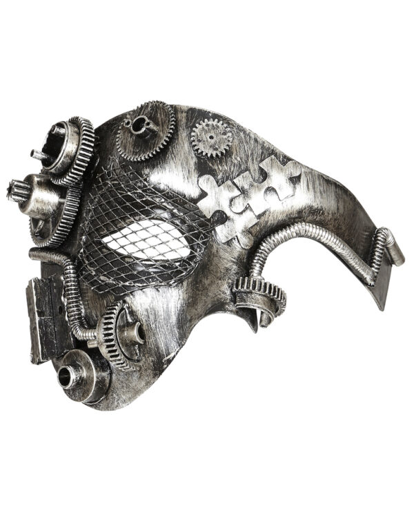 Steampunk Phantom Maske Silber   Venezianische Maske