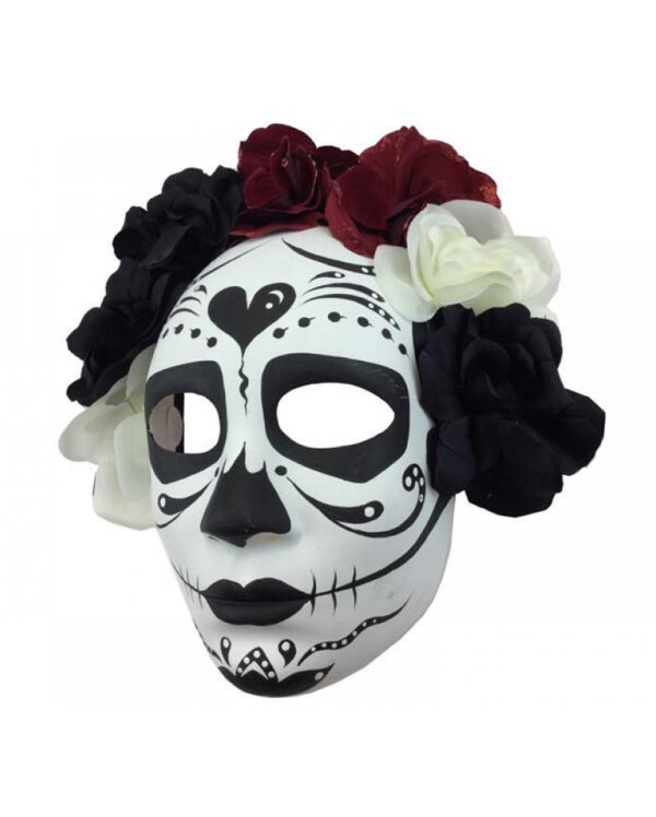 Sugar Skull Maske mit Blüten ★