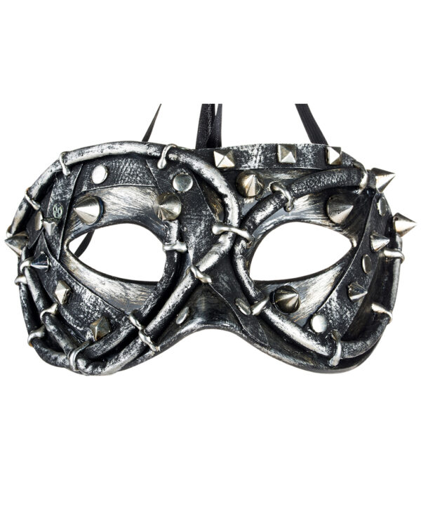 Techno Rose Steampunk Augenmaske mit Nieten als sexy Kostümzubehör