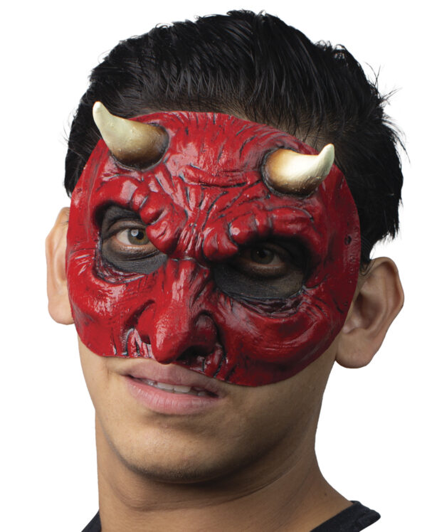 Teufel Halbmaske   Satanische Halloween Maske