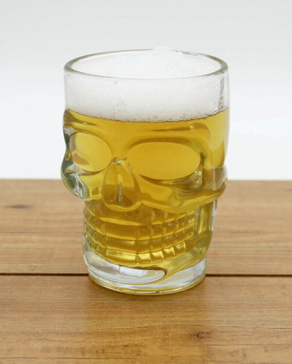 Totenkopf Bierglas 400ml Gothic Tischdeko