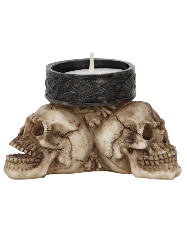 Totenkopf Teelichthalter  Gothic Wohnaccessoires