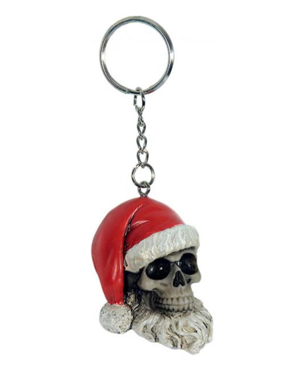 Totenkopf Weihnachtsmann Schlüsselanhänger ★