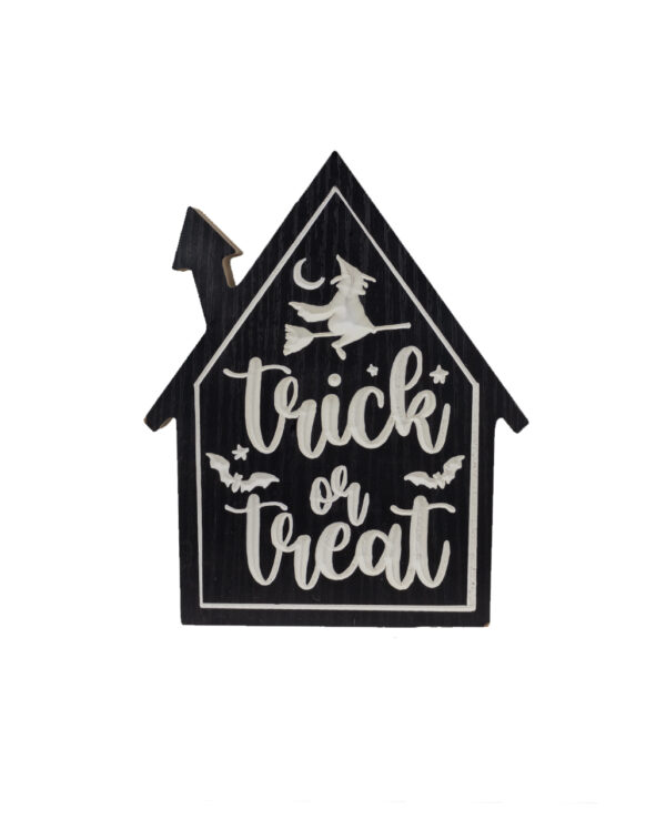 Halloween Aufsteller Trick or Treat 20cm als Tischdeko