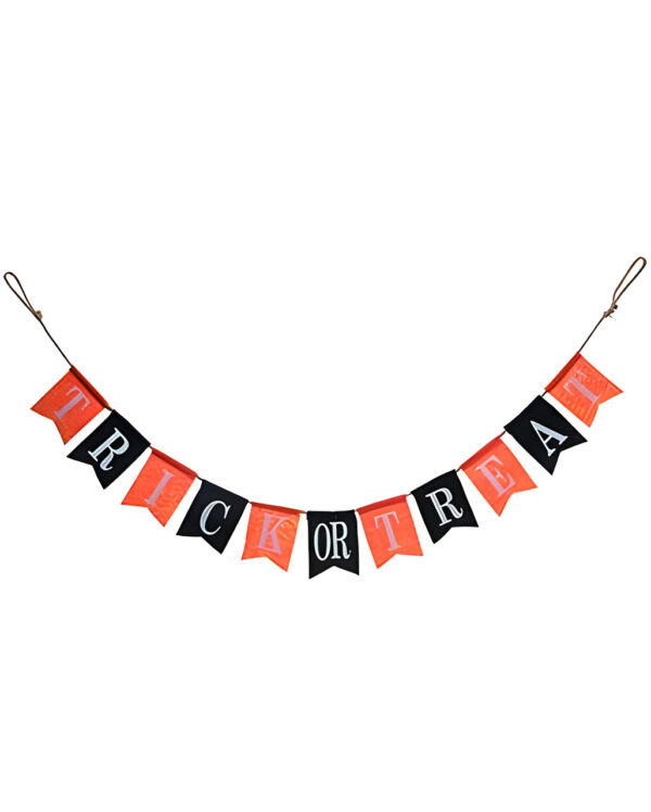 Trick or Treat Stoff Dekobanner 150cm  Halloween Girlande