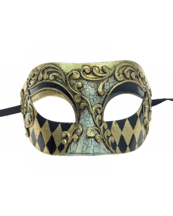 Venezianische Barock Augenmaske Gold-Schwarz shoppen