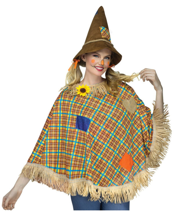 Vogelscheuche Kostüm-Poncho für Karneval