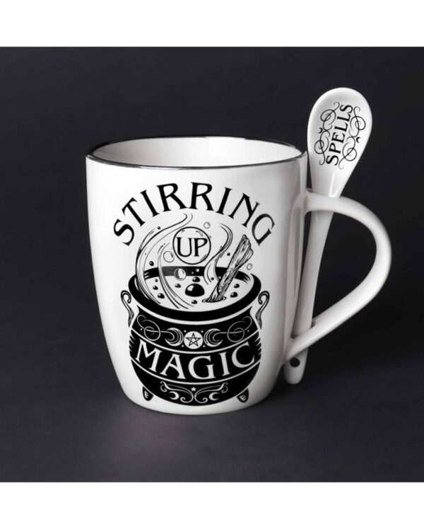 Weiße Stirring Up Magic Tasse mit Löffel bestellen ✮