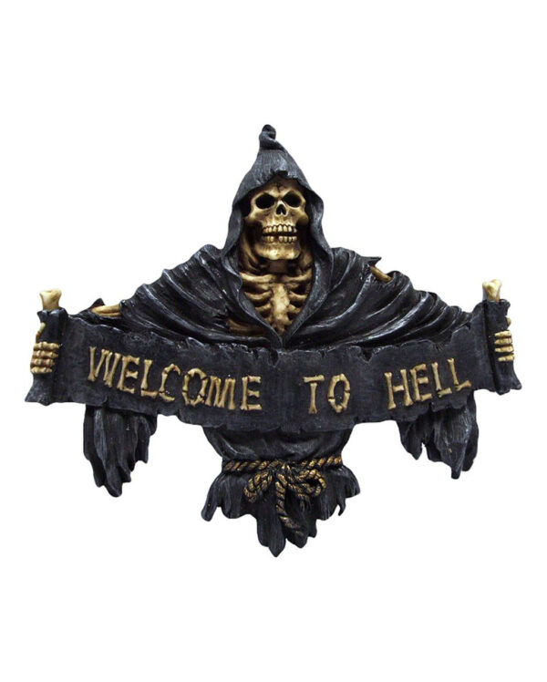 Gothic Türschild Welcome to Hell bestellen