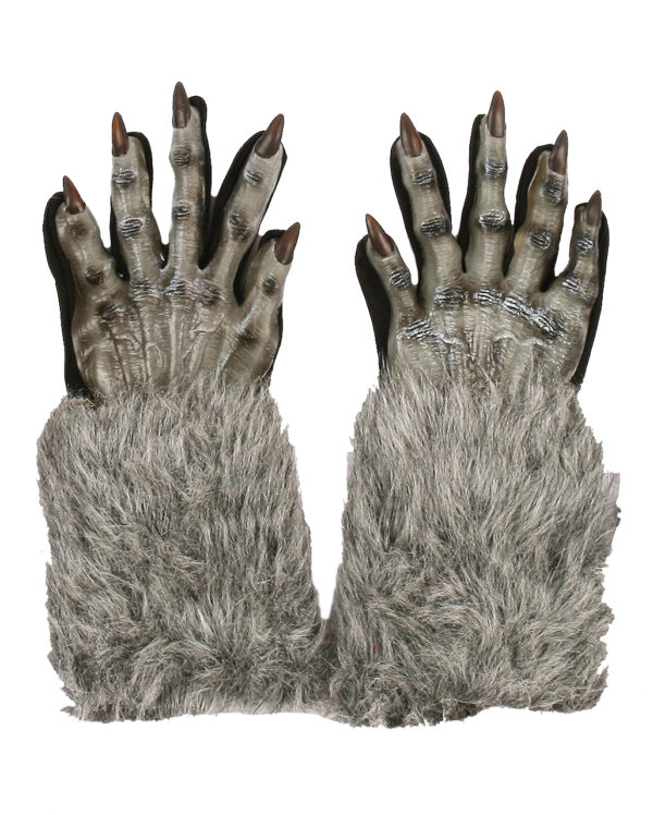 Werwolf Handschuhe Grau für Halloween