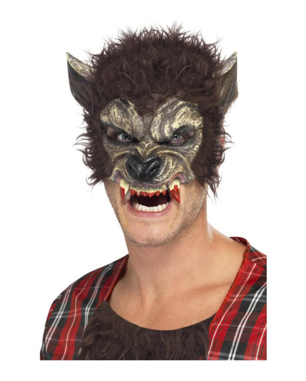 Werwolf Halbmaske Vinyl als Halloween Maske