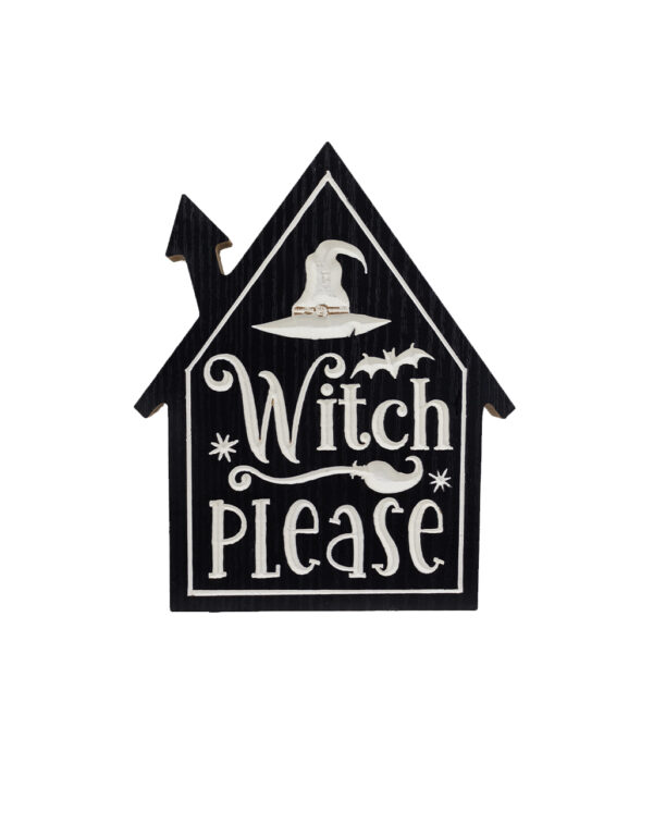 Halloween Aufsteller Witch Please 20cm ★