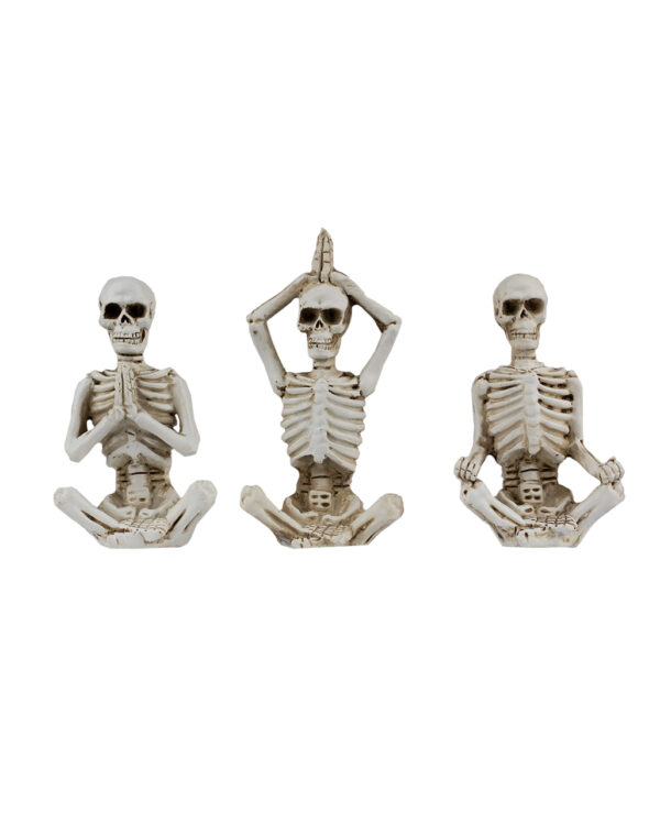 Yoga Skelett Figuren 3er Set 8cm ★ Gothic Geschenk