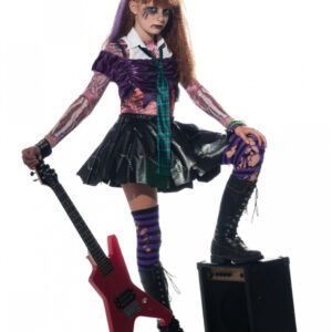 Zombie Punk Rocker Girl Kinderkostüm S