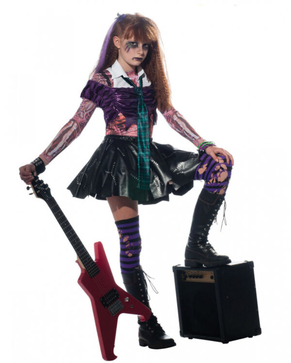 Zombie Punk Rocker Girl Kinderkostüm S