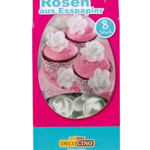 Rosen aus Esspapier weiß 8 St.