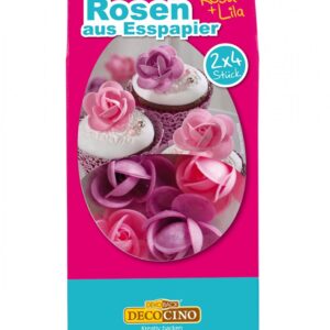 Rosen aus Esspapier rosa/lila