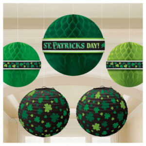 St. Patricks Day Wabenball Deko 5-tlg.