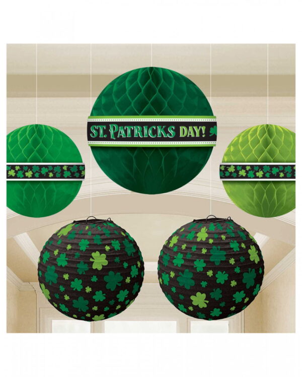 St. Patricks Day Wabenball Deko 5-tlg.