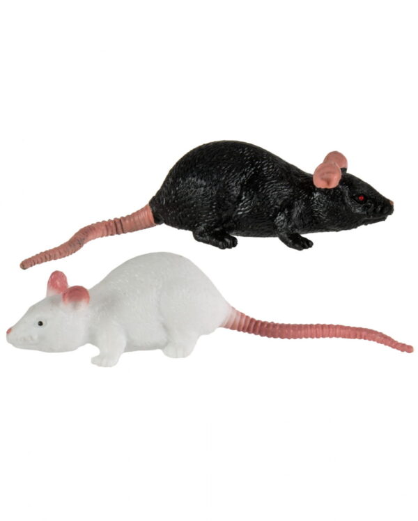 Stretch Ratte 11cm - Schwarz / Weiß