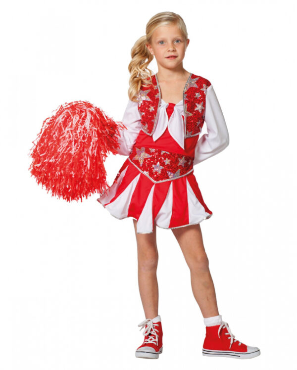 Cheerleader Kinderkostüm rot 128